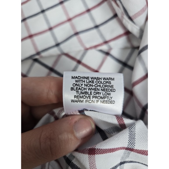 Cremieux Classics Men's 3XT Red Gray White Check Plaid Long Sleeve Button Down - Picture 9 of 14